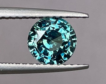 Teal sapphire Round cut blue green sapphire, 1.29 crt mermaid teal sapphire. Loose stone for ring making