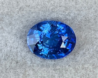 1.14 Ct Ceylon Blue Sapphire: Oval Loose Gemstone, VVS Clarity