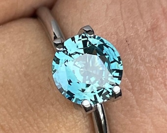 blue green sapphire teal Montana sapphire rings green sapphire engagement rings for couples wedding ring sets 1.62 ct. for halo ring setting