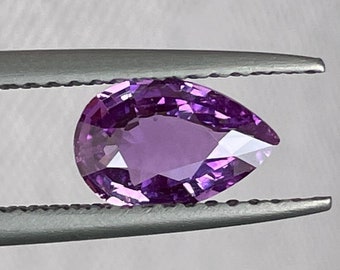 Natural Purple Sapphire 1.08 Ct Pear Cut Loose Gemstone | Purplish Pink Unheated September Birthstone