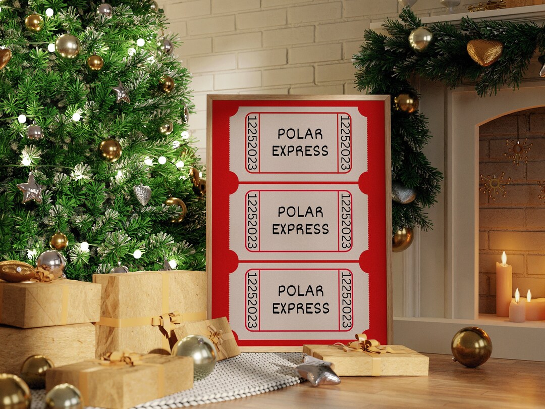 Polar Express Ticket Print Red Christmas Decor Trendy Etsy
