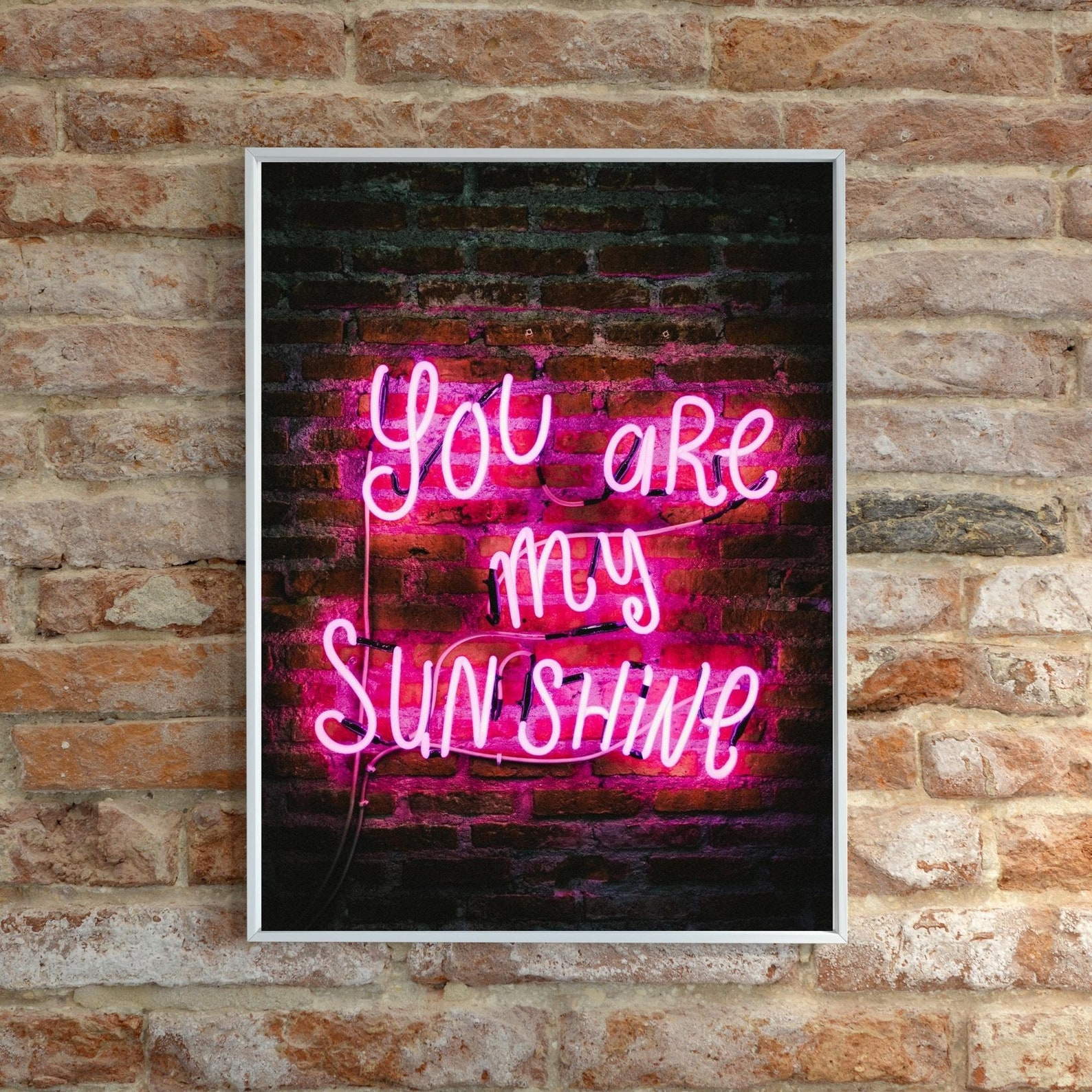 You Are My Sunshine Neon Sign Poster Neon Sign Wall Art Neon Etsy