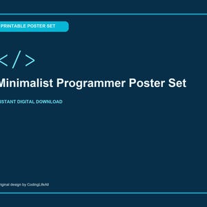 Minimalistisches Programmierer-Poster-Set, 3er-Set druckbare Wandbilder für Programmierer, Digitaler Download fürs Büro