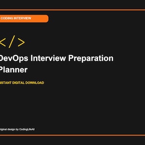DevOps Interview Preparation Planner, Software Developer Study Tracker, Printable Interview Workbook PDF