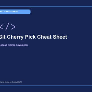 Git Cherry Pick Spickzettel, GitHub-Entwicklerreferenz, druckbare Programmierbefehle (PDF)