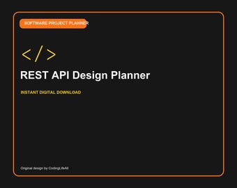 REST API Design Planner, Printable Software Development Workbook, Coding Project Template PDF