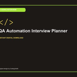 QA-Automatisierungs-Interviewplaner, Lerntracker für Softwareentwickler, druckbares Interview-Arbeitsbuch (PDF)