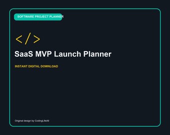 SaaS MVP-lanceringplanner, printbaar softwareontwikkelingswerkboek, sjabloon voor codeerprojecten (pdf)