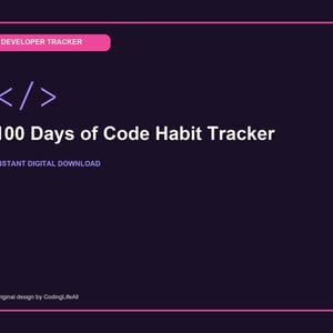 100 Tage Gewohnheitstracker für Programmierer, druckbare Vorlage zur Steigerung der Entwicklerproduktivität, PDF für Softwareentwicklung