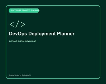 DevOps Deployment Planner, Printable Software Development Workbook, Coding Project Template PDF
