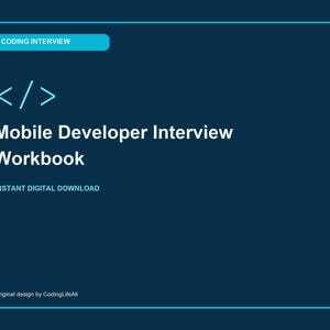 Mobile Developer Interview Workbook, Software Developer Study Tracker, Printable Interview Workbook PDF