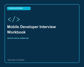 Manuale di preparazione ai colloqui per sviluppatori di app per dispositivi mobili, strumento di monitoraggio dello studio per sviluppatori di software, manuale di preparazione ai colloqui stampabile in formato PDF