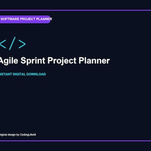 Agile Sprint Project Planner, Printable Software Development Workbook, Coding Project Template PDF