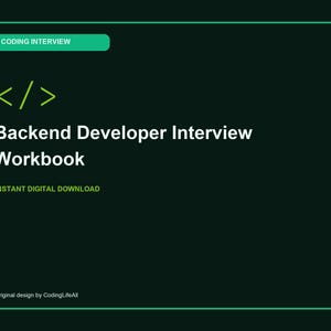 Backend Developer Interview Workbook, Software Developer Study Tracker, Printable Interview Workbook PDF