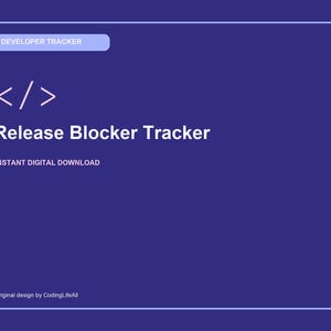 Release Blocker Tracker, Printable Developer Productivity Template, Software Engineering PDF