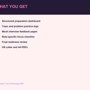 Machine Learning Interview Planner, Software Developer Study Tracker, Printable Interview Workbook PDF image 2