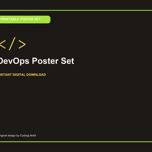 DevOps Poster Set, Set of 3 Printable Programmer Wall Art, Coding Office Digital Download