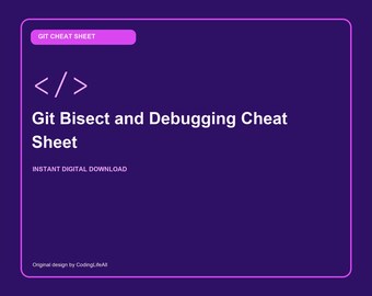 Git Bisect and Debugging Cheat Sheet, GitHub Developer Reference, Printable Coding Commands PDF