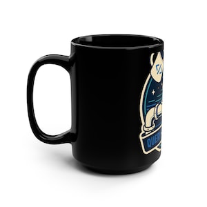 Data Engineer Mug, SQL Developer Coffee Cup, Retro Tech Badge, 15 oz Black Mug image 4