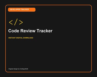 Code Review Tracker, Printable Developer Productivity Template, Software Engineering PDF