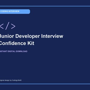 Junior Developer Interview Confidence Kit, Software Developer Study Tracker, Printable Interview Workbook PDF