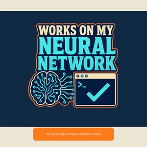Neural Network AI Programmer Poster, Software Engineer Coding Art (Digital Download)