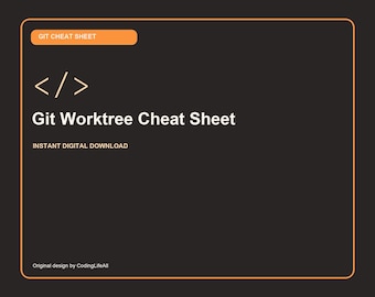Aide-mémoire Git Worktree, Référence pour développeurs GitHub, Commandes de programmation imprimables (PDF)
