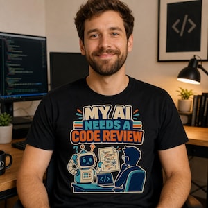 AI Code Review Programmer T-Shirt, Funny Software Engineer Developer Tee