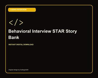 Behavioral Interview STAR Story Bank, Software Developer Study Tracker, Printable Interview Workbook PDF