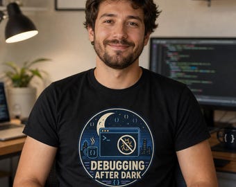 Debugging After Dark Programmer Shirt, Software Engineer Night Coder Tee