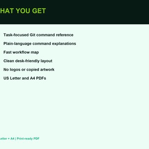 Fuskblad för Git Rebase-arbetsflöde, referens för GitHub-utvecklare, utskrivbara PDF-kodkommandon bild 2