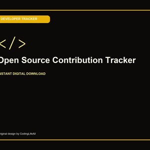 Open Source Contribution Tracker, Printable Developer Productivity Template, Software Engineering PDF