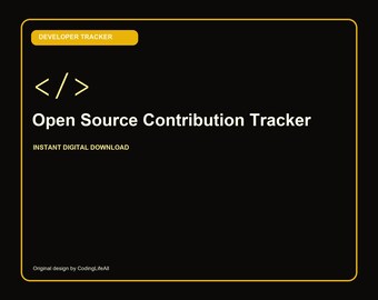 Open Source Contribution Tracker, Printable Developer Productivity Template, Software Engineering PDF