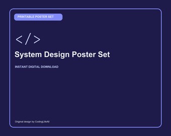 System Design Poster Set, Set of 3 Printable Programmer Wall Art, Coding Office Digital Download