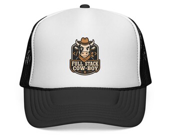 Czapka z daszkiem Full Stack Cowboy Trucker, zabawna czapka dla programisty, prezent dla programisty