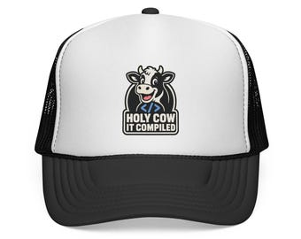 Gorra de camionero Holy Cow It Compiled, gorra divertida de programador con forma de vaca, regalo para programadores