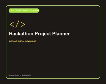 Hackathon Project Planner, Printable Software Development Workbook, Coding Project Template PDF
