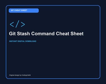 Aide-mémoire des commandes Git Stash, Référence pour développeurs GitHub, Commandes de programmation imprimables (PDF)