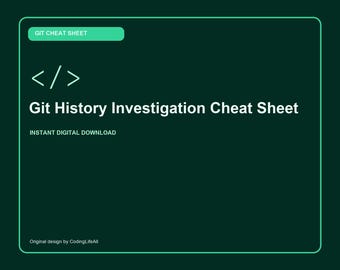 Guía rápida para investigar el historial de Git, referencia para desarrolladores de GitHub, PDF con comandos de codificación imprimibles.