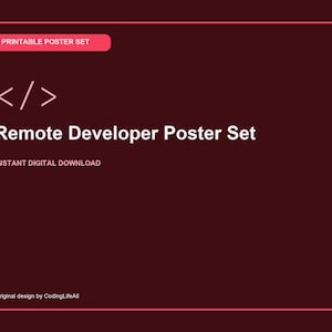 Poster-Set für Remote-Entwickler, 3er-Set druckbarer Wandbilder für Programmierer, Digitaler Download fürs Büro