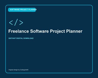 Freelance Software Project Planner, Printable Software Development Workbook, Coding Project Template PDF