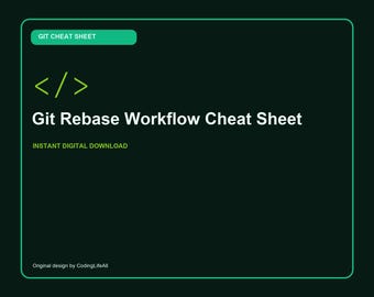 Git-Rebase-Workflow-Spickzettel, GitHub-Entwicklerreferenz, druckbare Codierungsbefehle (PDF)