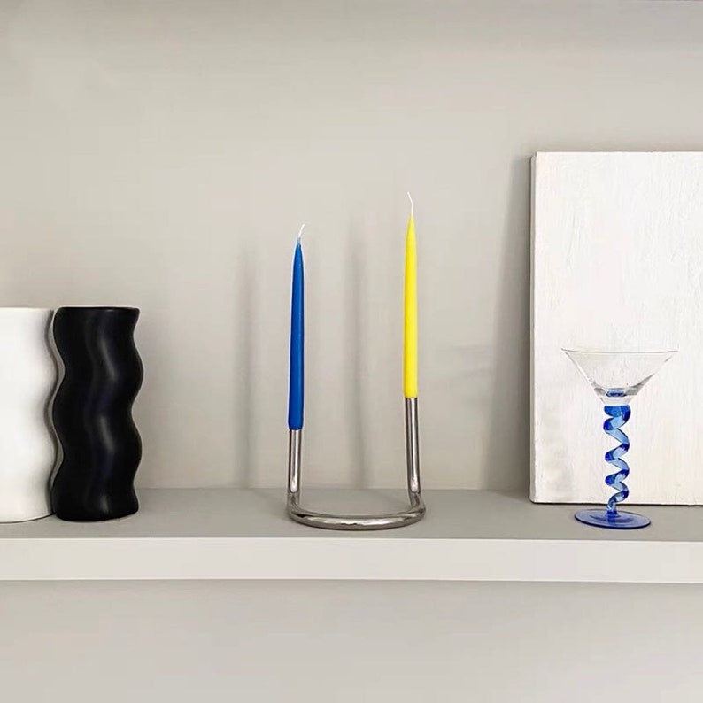 Stainless Steel Ushape Candle Holder for Taper Candles Etsy