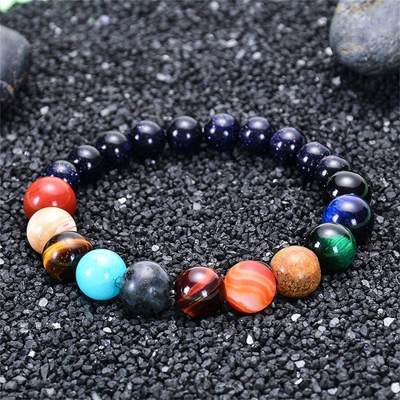 Eight Planet Beaded Chakra Bracelet Natural Stone Universe