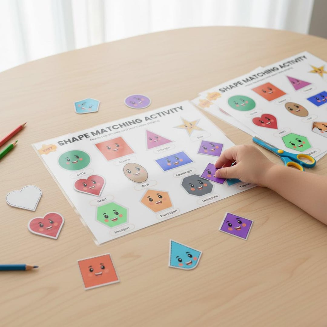 Shape Matching Activity Printable | Preschool Shapes Worksheet | Easy ...