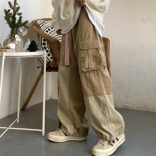 Hypebeast Cargo Pants for Men Khaki Beige Black Cargo Trousers - Etsy