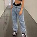 Low Rise Jeans Women Baggy Jeans | New Fashion Straight Leg Pants Y2k Denim Trousers Blue Vintage Mom Loose Low Waist Jeans 