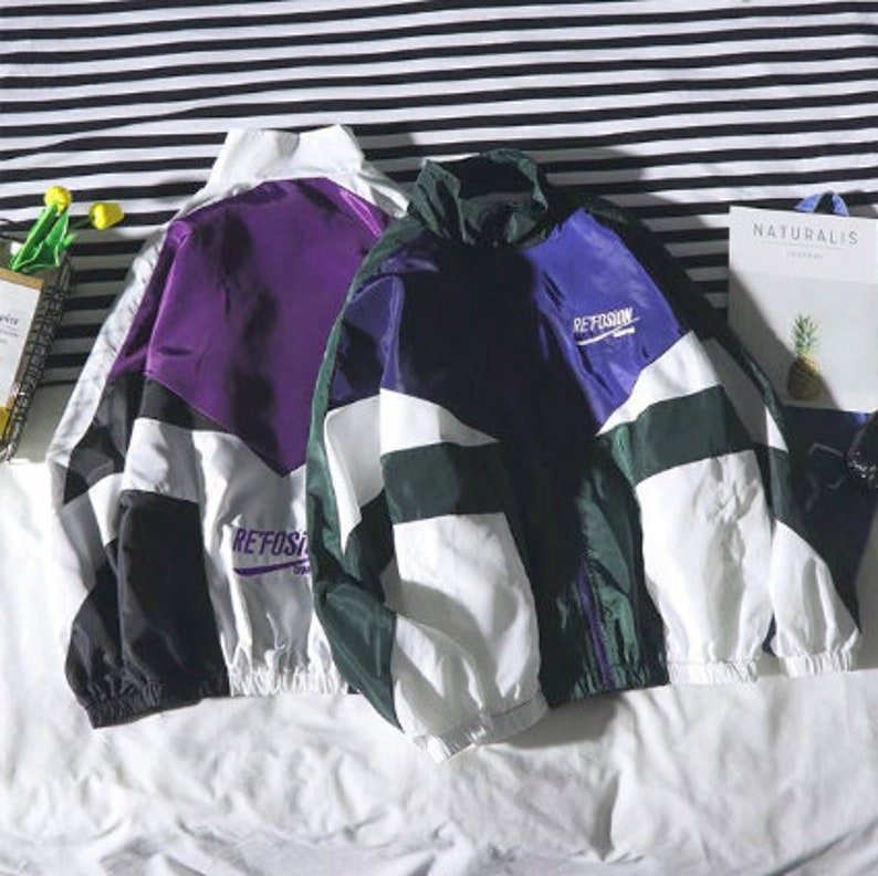 Y2K Streetwear College Style Wind Breaker Size up Etsy