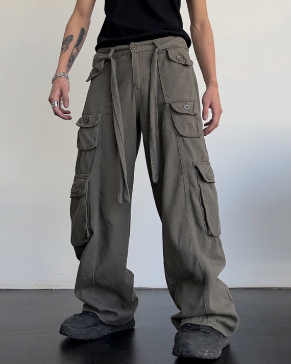 Hypebeast Cargo Pants for Men Khaki Beige Black Cargo Trousers - Etsy