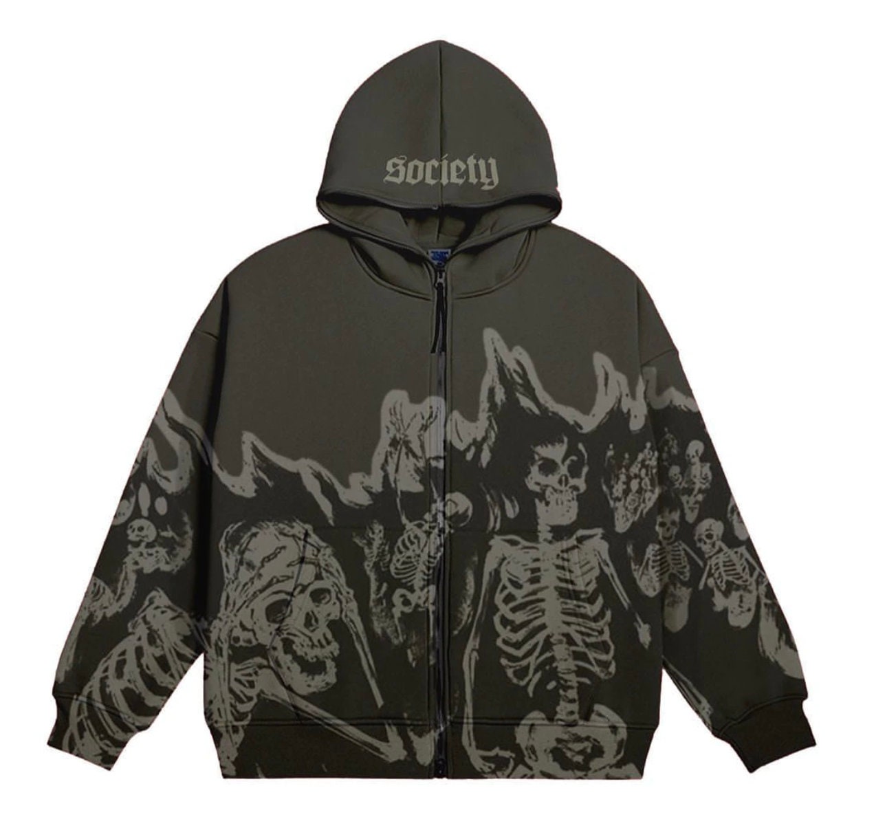 y2k skull hoodie